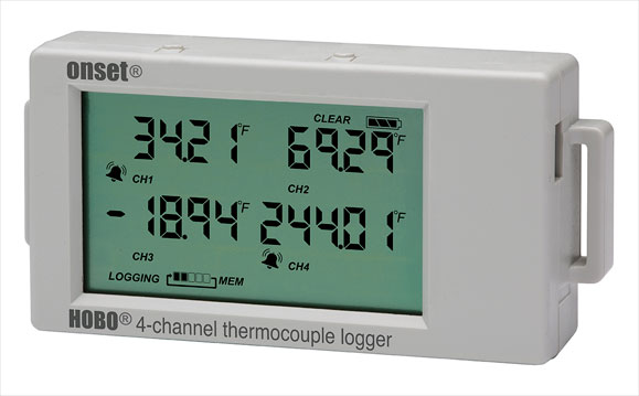 HOBO�¿�4ͨ����ӟ��ż/�ض�̽�^LCD�ض�ӛ䛃xUX120-014M